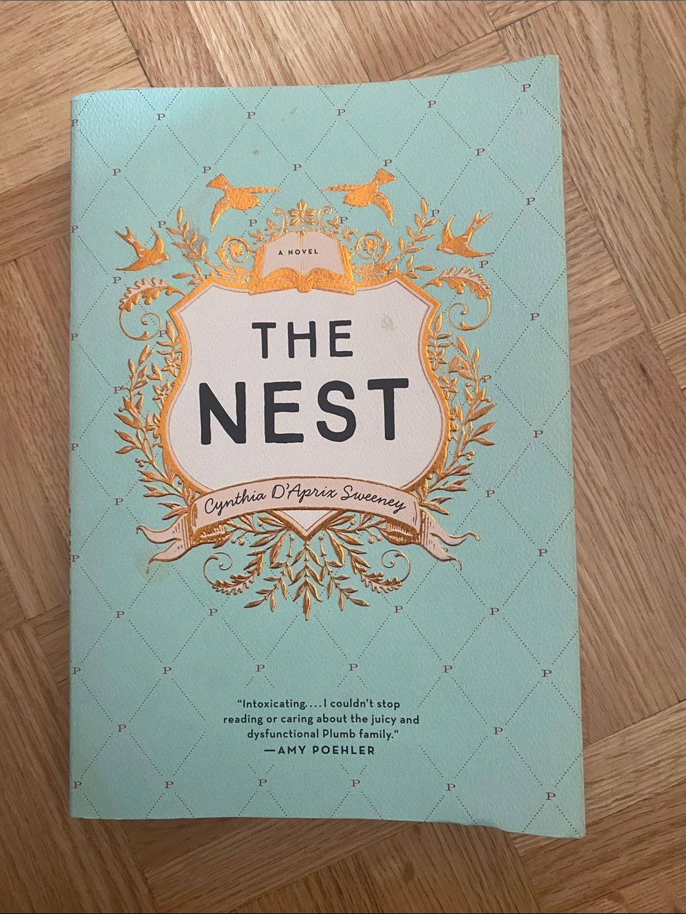 The Nest by Cynthia D'Aprix Sweeney — Mint & Gold Decorative Novel Cover